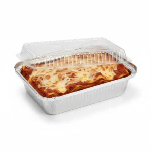 Risseup Clear OPS Plastic Deep Dome Lids for 1.5 lb Oblong Aluminum Container