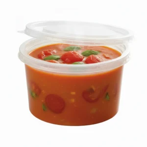 Risseup 16 Oz Heavy Duty PP Plastic Translucent Soup Container with Airtight Lid