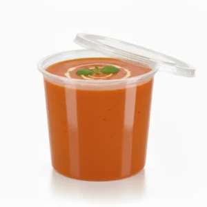 Risseup 24 Oz Heavy Duty PP Plastic Translucent Soup Container with Airtight Lid