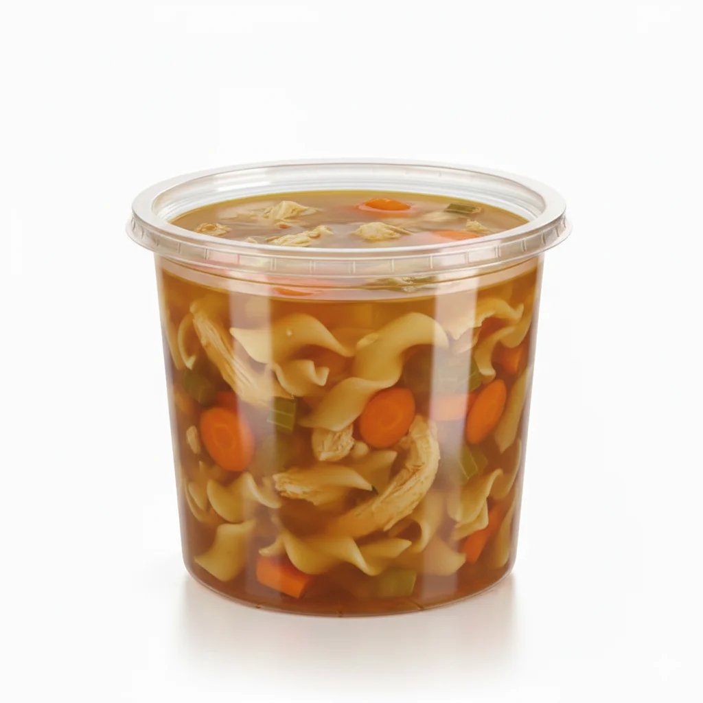 Risseup 24 Oz Heavy Duty PP Plastic Translucent Soup Container with Airtight Lid - Image 2