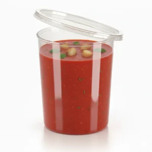 Risseup 32 Oz Heavy Duty PP Plastic Translucent Soup Container with Airtight Lid