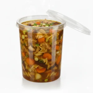 Risseup 64 Oz Heavy Duty PP Plastic Translucent Soup Container with Airtight Lid