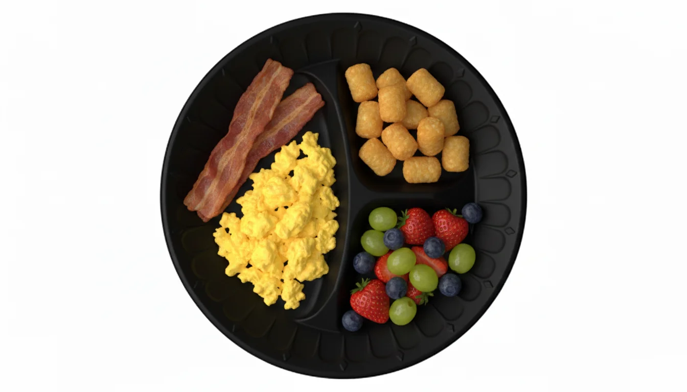 Risseup 8" Black Disposable Foam Plate 3 Compartment