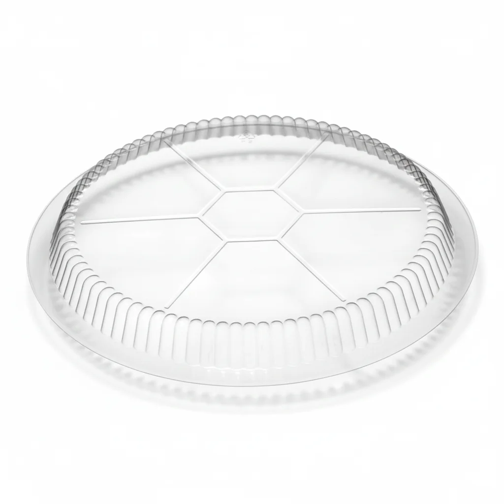 Risseup 9" Clear Plastic Dome Lid for Round Foil Container - Image 2