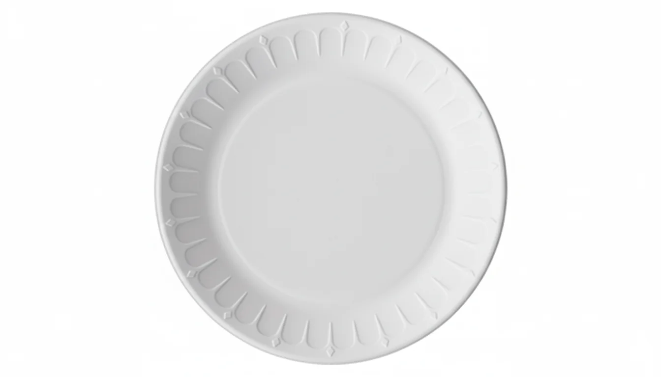 Risseup 9" White Disposable Foam Plate 1 Compartment - Image 2
