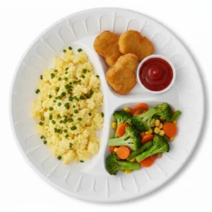 Risseup 9" White Disposable Foam Plate 1 Compartment